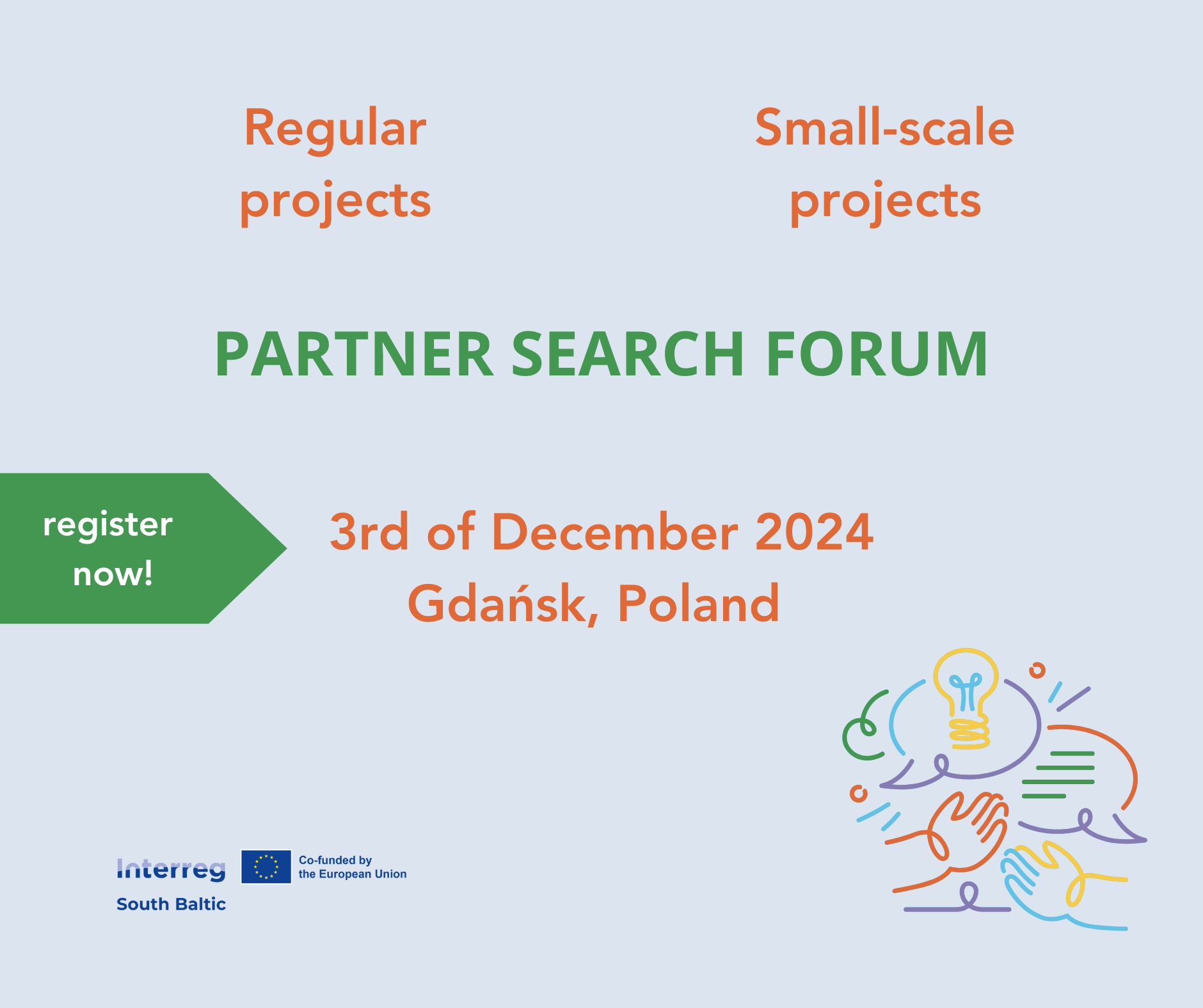 Join the Partner Search Forum in Gdańsk. Forge new cross-border partnerships with the Interreg South Baltic Programme