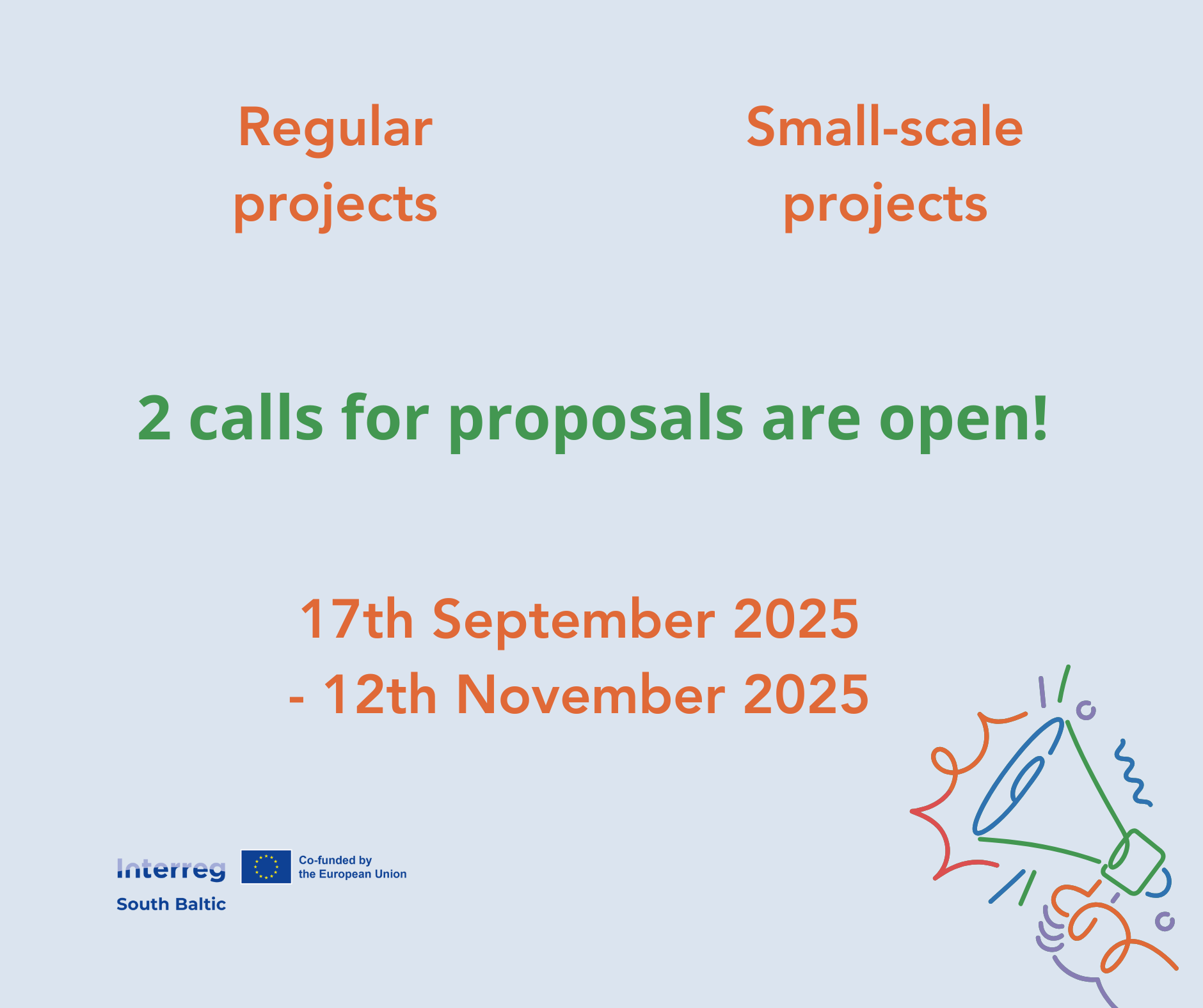 The 5th regular and 3rd small-scale projects calls are open
